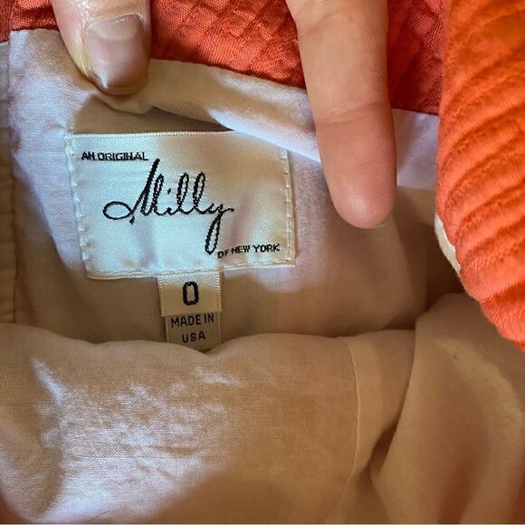 Milly of New York Orange Cotton Balconet Mini Dress - Picture 4 of 11